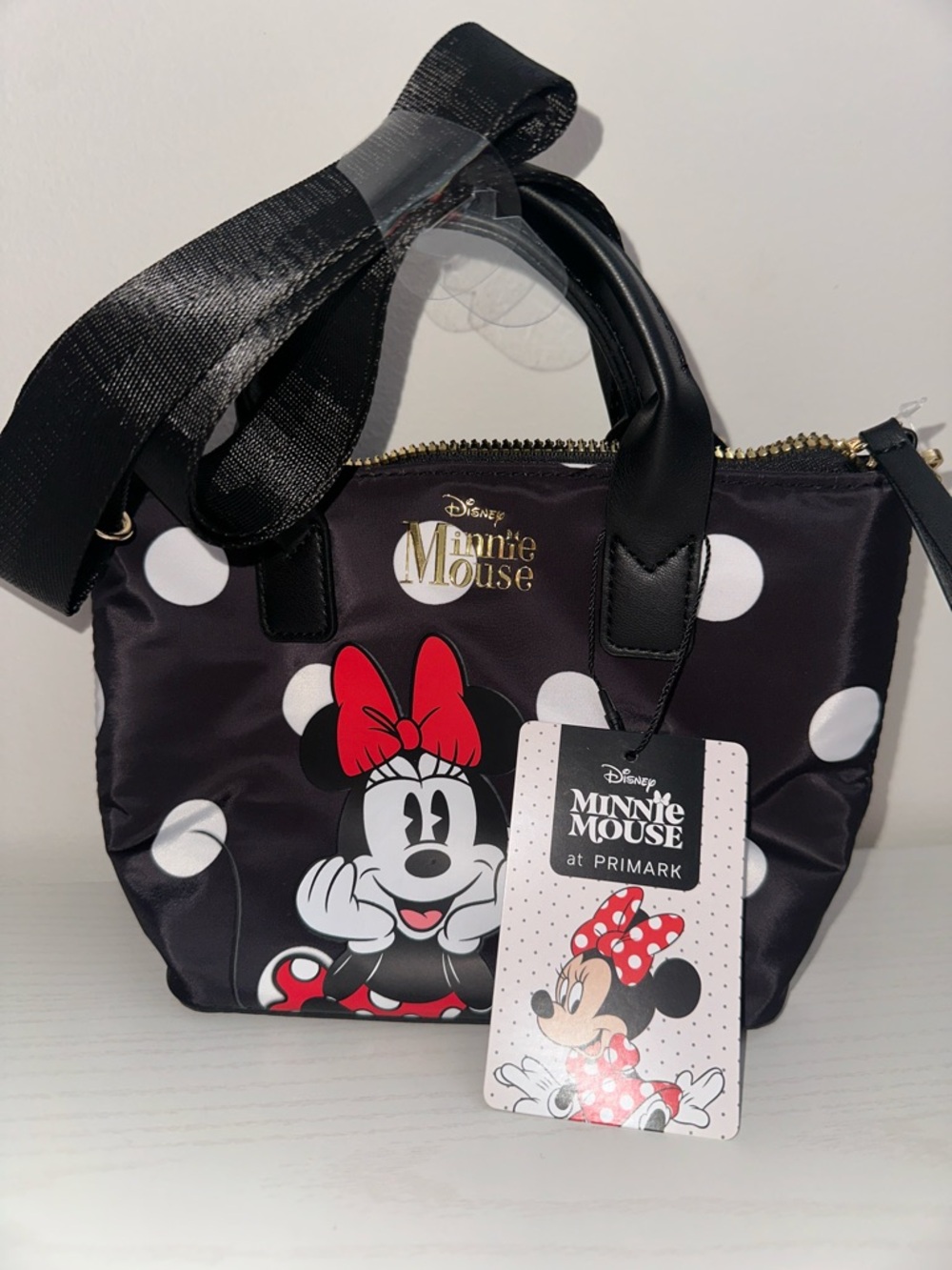 NWT Disney Minnie Mouse mini nylon tote crossbody perfect for a day at the park